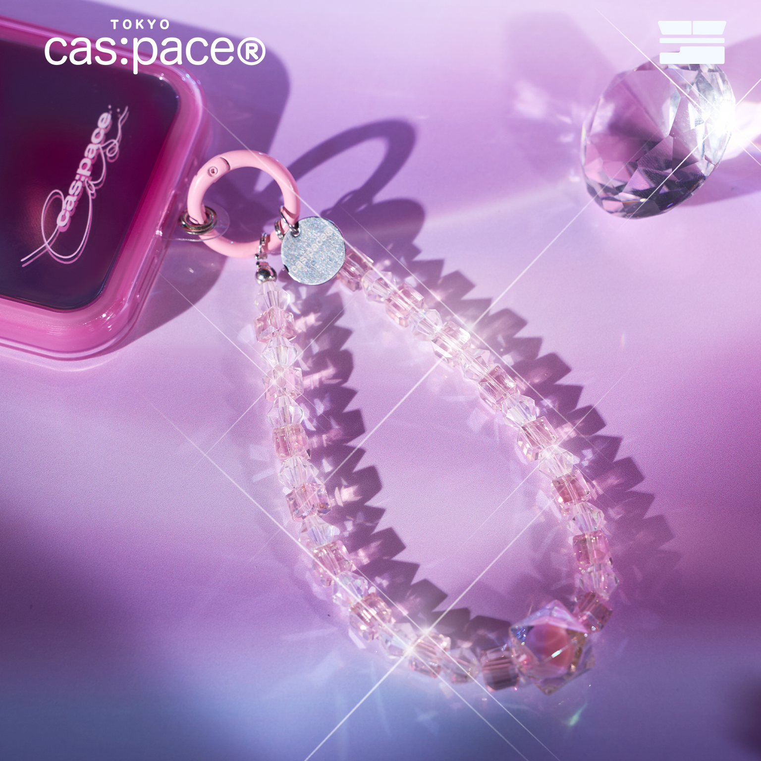 cas:pace 24S/S「粉紅鑽石」手機吊飾